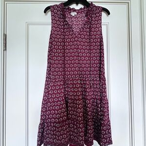 Max Studio Burgundy Geometric Mini Dress